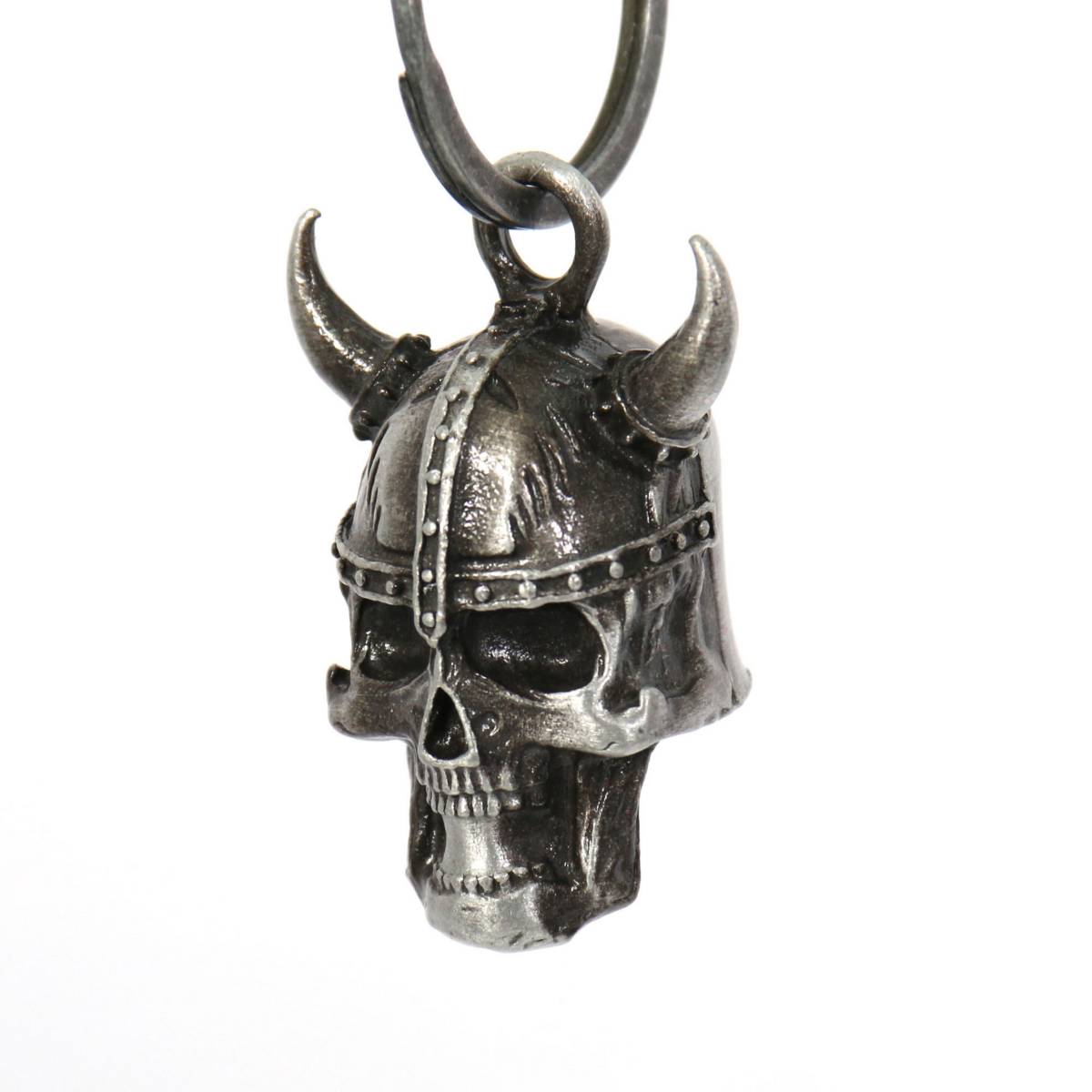 Milwaukee Leather MLB9029 'Viking Skull' Motorcycle Good Luck Bell | Key Chain Accessory for Bikers