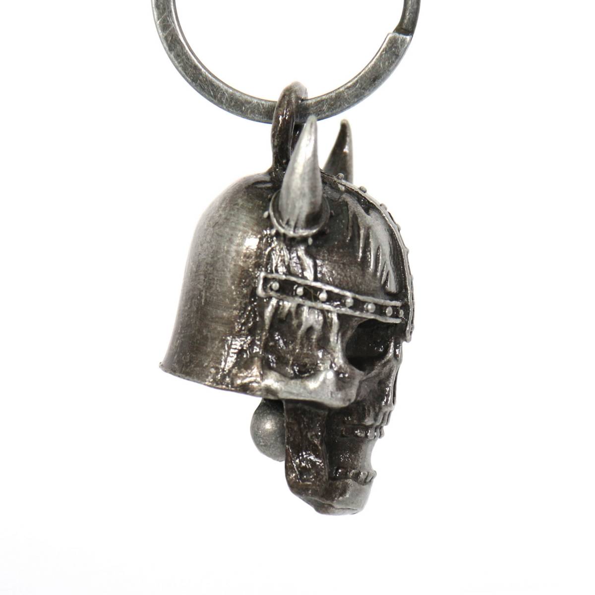 Milwaukee Leather MLB9029 'Viking Skull with Black Eyes' Motorcycle Good Luck Bell | Key Chain Accessory for Bikers