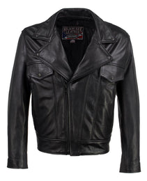 Milwaukee Leather USA MADE MLJKM5008 Men's Black 'Revolve' Premium Leather Vented Motorcycle Jacket