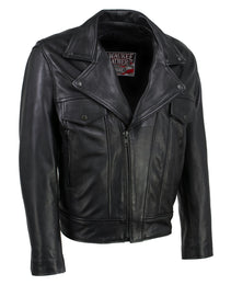 Milwaukee Leather USA MADE MLJKM5008 Men's Black 'Revolve' Premium Leather Vented Motorcycle Jacket