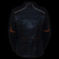 Milwaukee Leather MLL2502 Women's 'Laser Cut' Distressed Black and Orange Scuba Style Racer Jacket