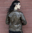 Milwaukee Leather MLL2550 Women's Scooter Distressed Brown Leather Vented Motorcycle Jacket