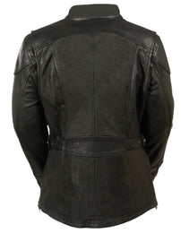 Milwaukee Leather MLL2560 Women's Black 3/4 Length Gator Embossed Leather Jacket