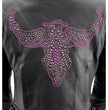 Milwaukee Leather MLL2570 Women's 'Phoenix Embroidered' Black and Purple Motorcycle Leather Jacket