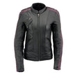 Milwaukee Leather MLL2570 Women's 'Phoenix Embroidered' Black and Purple Motorcycle Leather Jacket