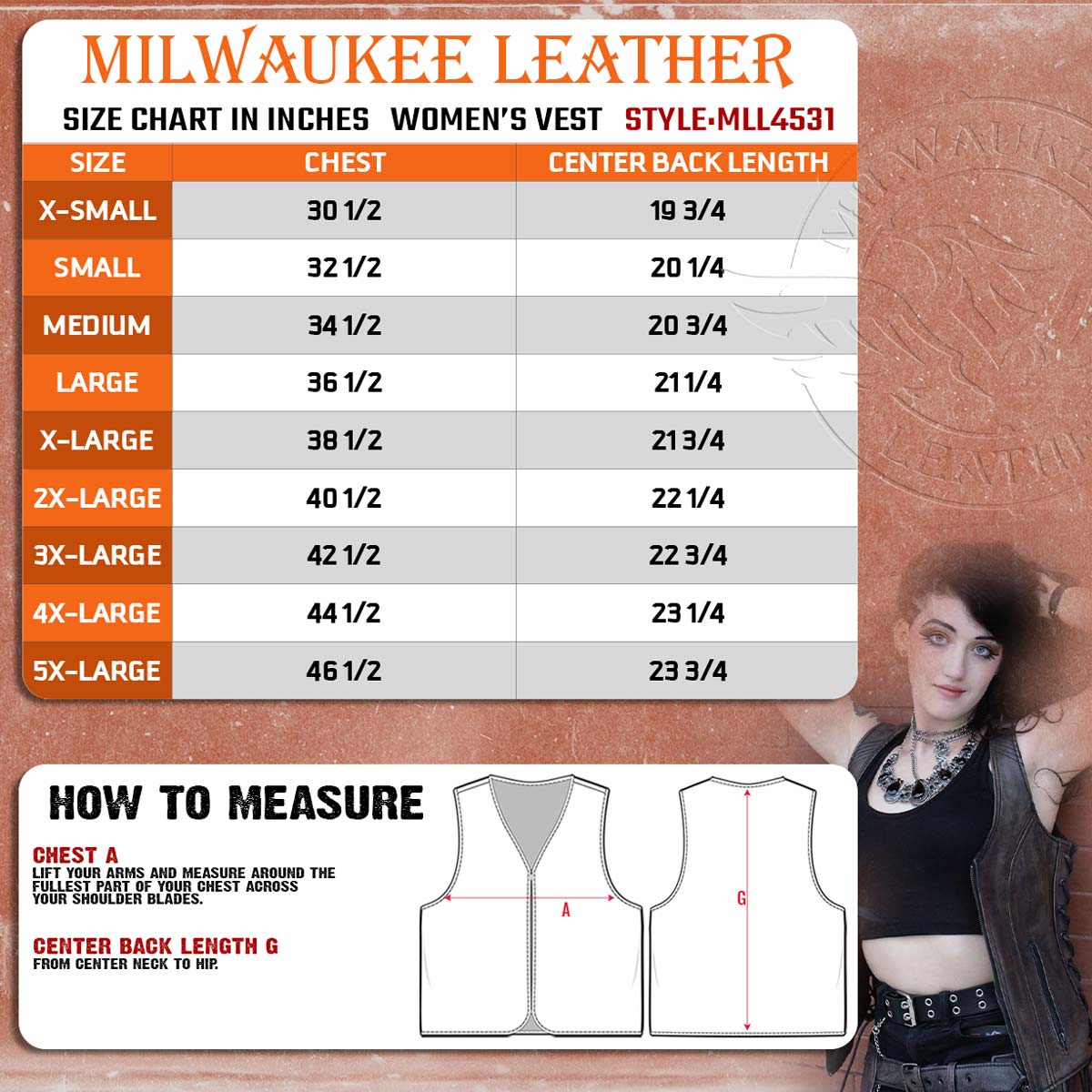 Milwaukee Leather Women's V-Neck Distress Grey Premium Leather Motorcycle Rider Vest w/ Side Laces MLL4531