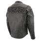 Milwaukee Leather MLM1501 Men's Black 'Cool-Tec' Leather Crossover Scooter Jacket with Reflective Skulls