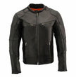 Milwaukee Leather MLM1502 Men's Black 'Cool-Tec' Vented Leather Scooter Jacket