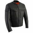 Milwaukee Leather MLM1504 Men's Black ‘The Skelly Racer’ Premium Moto Leather Jacket