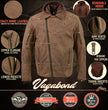 Milwaukee Leather MLM1511 Men's 'Vagabond' Vintage Crazy Horse' Brown Leather Jacket w/ Removable Hoodie