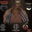 Milwaukee Leather MLM1511 Men's 'Vagabond' Vintage Crazy Horse' Brown Leather Jacket w/ Removable Hoodie