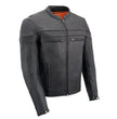 Milwaukee Leather MLM1526 Men's Stay Cool Black Premium Leather Sporty Motorcycle Jacket w/ Cool-Tec Leather Treatement