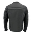 Milwaukee Leather MLM1526 Men's Black 'Stay Cool' Black Leather Sporty Motorcycle Jacket with Cool-Tec