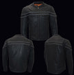 Milwaukee Leather MLM1526 Men's Stay Cool Black Premium Leather Sporty Motorcycle Jacket w/ Cool-Tec Leather Treatement