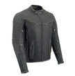 Milwaukee Leather MLM1536 Men's Vintage Grey 'Triple Vent' Leather Jacket