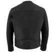 Milwaukee Leather MLM1551 Men's Black Cool-Tec Leather Sporty Lightweight Scooter Style Motorcycle Jacket w/ Liner