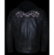 Milwaukee Leather MLM1561 Men's Distressed Brown Leather Jacket with Reflective Skulls