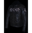 Milwaukee Leather MLM1561 Men's Distressed Brown Leather Jacket with Reflective Skulls