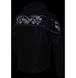 Milwaukee Leather MLM1563 Men's Black Leather Scooter Style Motorcycle Jacket with Reflective Skulls w/ Hoodie