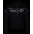 Milwaukee Leather MLM1563 Men's Black Leather Scooter Style Motorcycle Jacket with Reflective Skulls w/ Hoodie