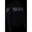 Milwaukee Leather MLM1563 Men's Black Leather Scooter Style Motorcycle Jacket with Reflective Skulls w/ Hoodie