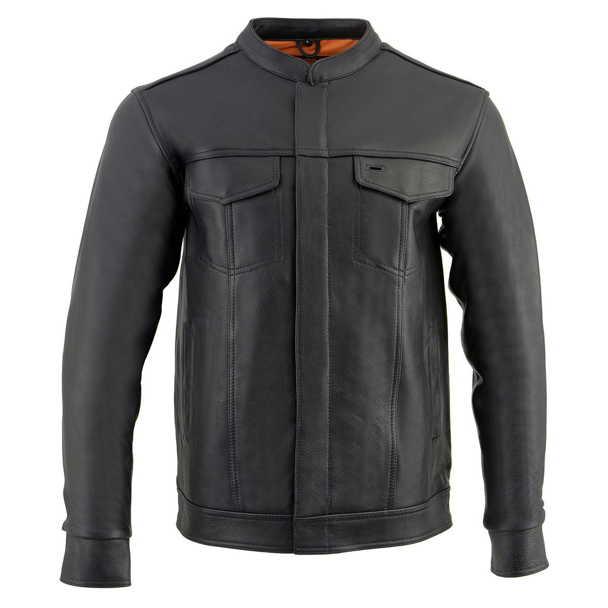 Milwaukee Leather MLM1610 Men s Club Style Black Casual Biker Leather Shirt with Dual Closure