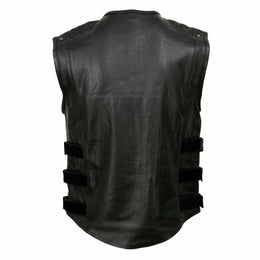 Milwaukee Leather MLM3530 Men's Black Swat Tactical Style Leather Vest ...