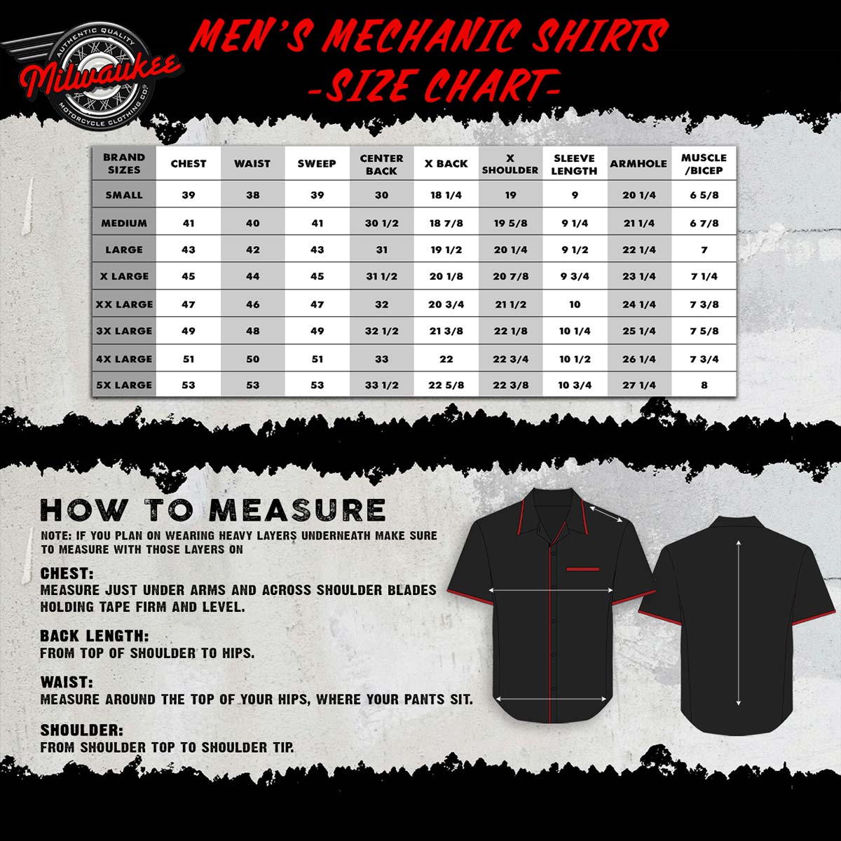 Milwaukee Motorcycle Clothing Co. MDM11608 Men's Classic Black and Grey Button Up Mechanic Shirt w/ Reflective Stripe