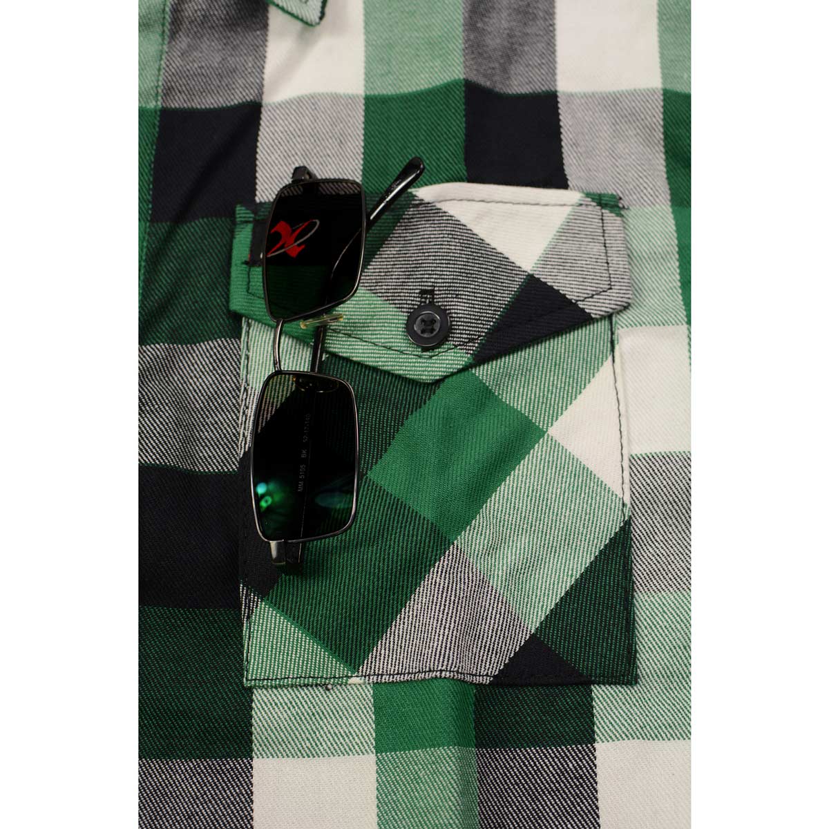 Green and black hot sale buffalo plaid shirt