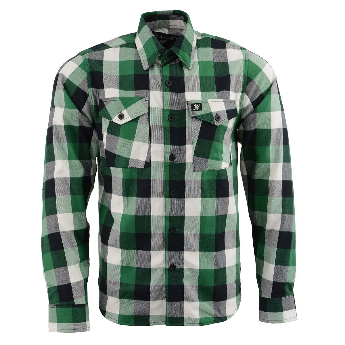 NexGen MNG11636 Men's Green and White Long Sleeve Cotton Flannel