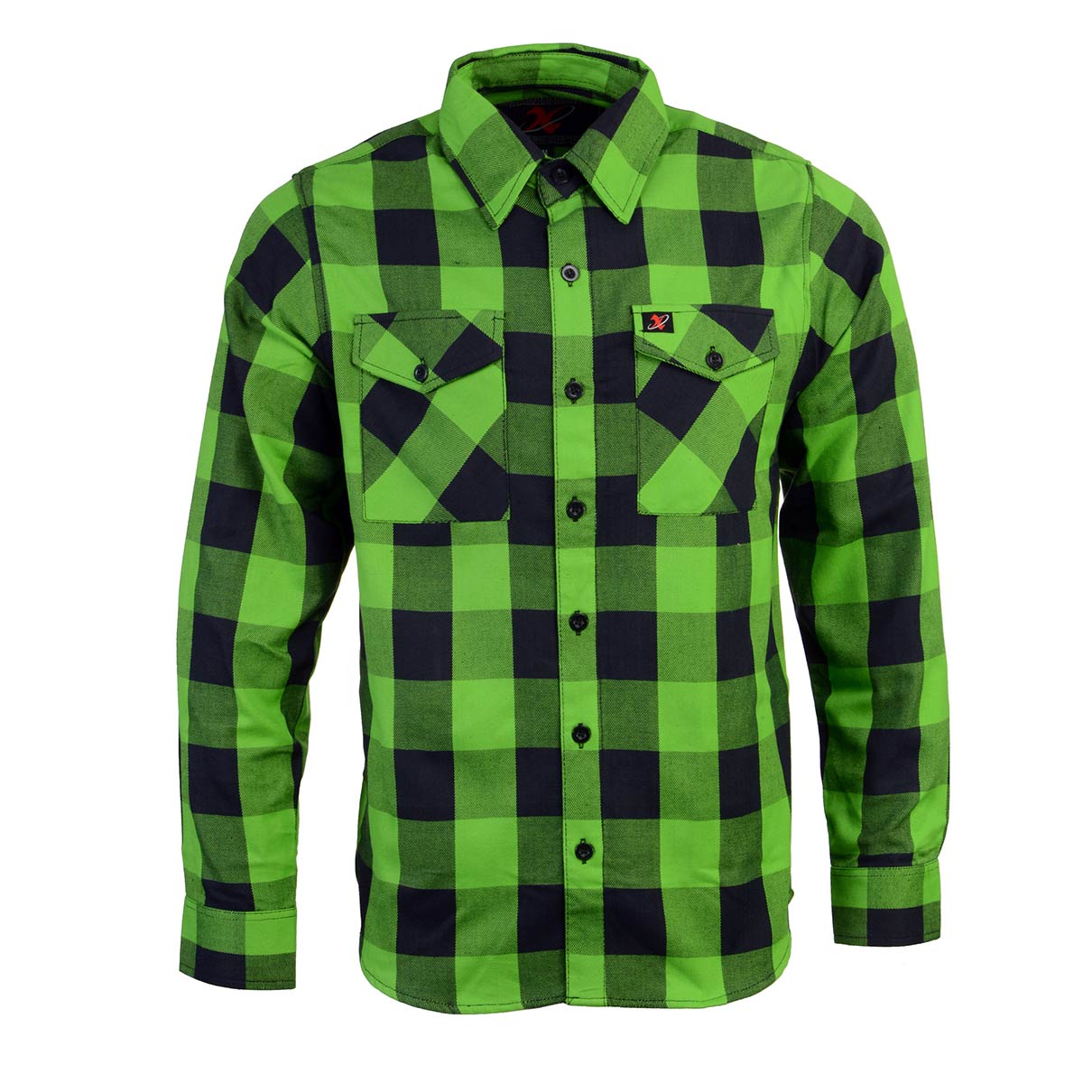 NexGen MNG11656 Men's Black and Neon-Green Long Sleeve Cotton