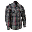 Milwaukee Leather MNG11658 Men's Black and Grey with Red Long Sleeve Cotton Flannel Shirt