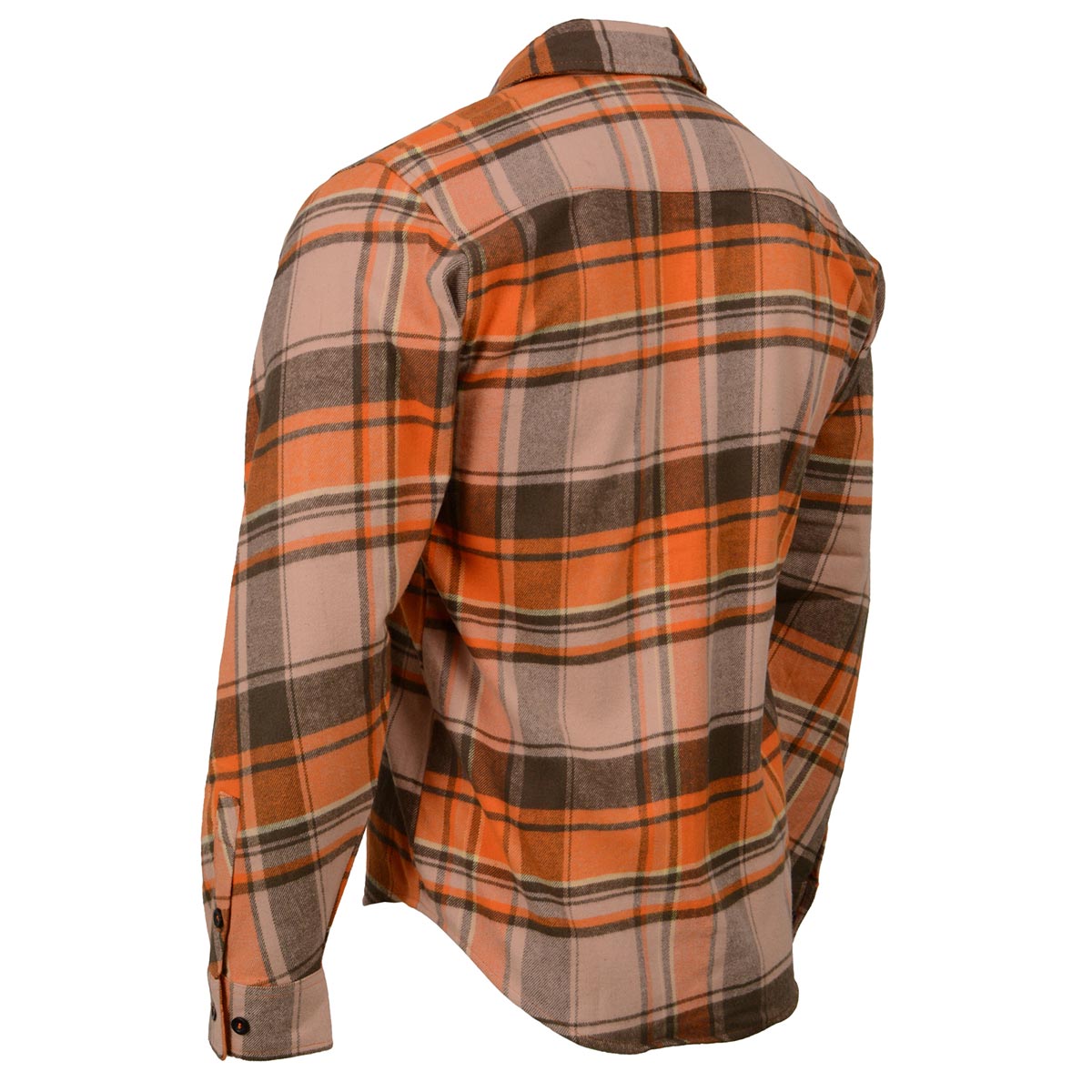 Milwaukee Leather Men's 'Wild One' Brown/Orange Long Sleeve 10.5-Oz Heavy  Duty-Cotton Flannel Shirt MNG11701