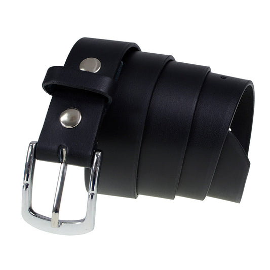 Milwaukee Leather MP7114 Men's Classic Black Leather Belt with Interchangeable Buckle