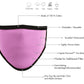 Milwaukee Leather (Multi-Pack) MP7924FM Ladies 'Black and PInk' 100 % Cotton Protective Face Mask with Optional Filter Pocket