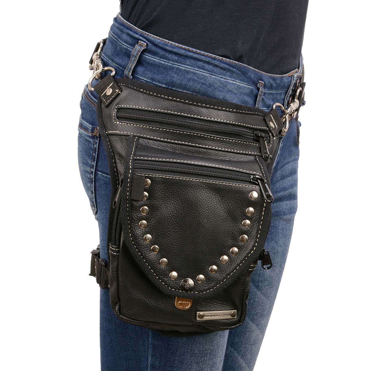 Milwaukee Leather MP8882 Black Conceal and Carry Leather Thigh Bag ...