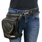 Milwaukee Leather MP8882 Black Conceal and Carry Leather Thigh Bag with Waist Belt