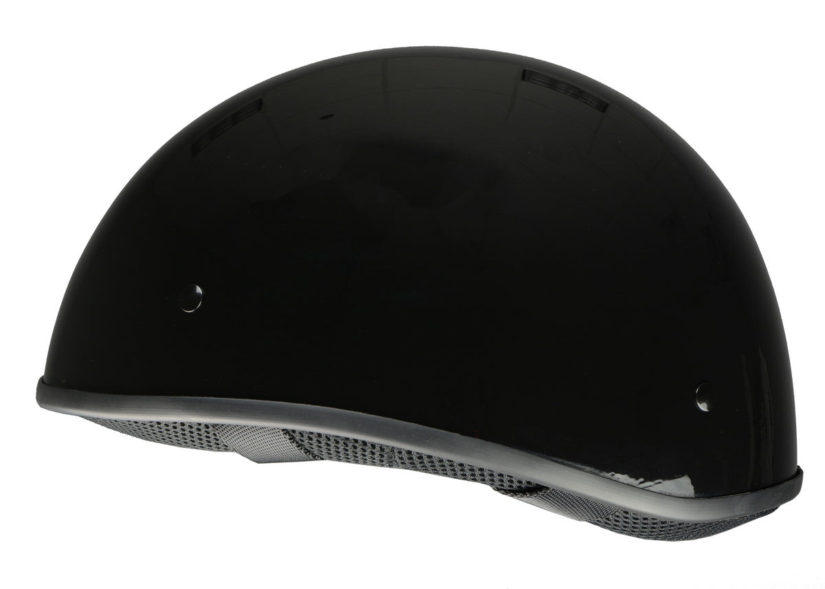 Milwaukee Helmets Bare Bones Glossy Black Half Motorcycle Helmet for Men and Women DOT Approved MPH9711DOT