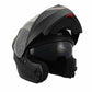 Milwaukee Performance Helmets MPH9804DOT Matte Black Modular Racing Helmet with Drop Down Tinted Visor