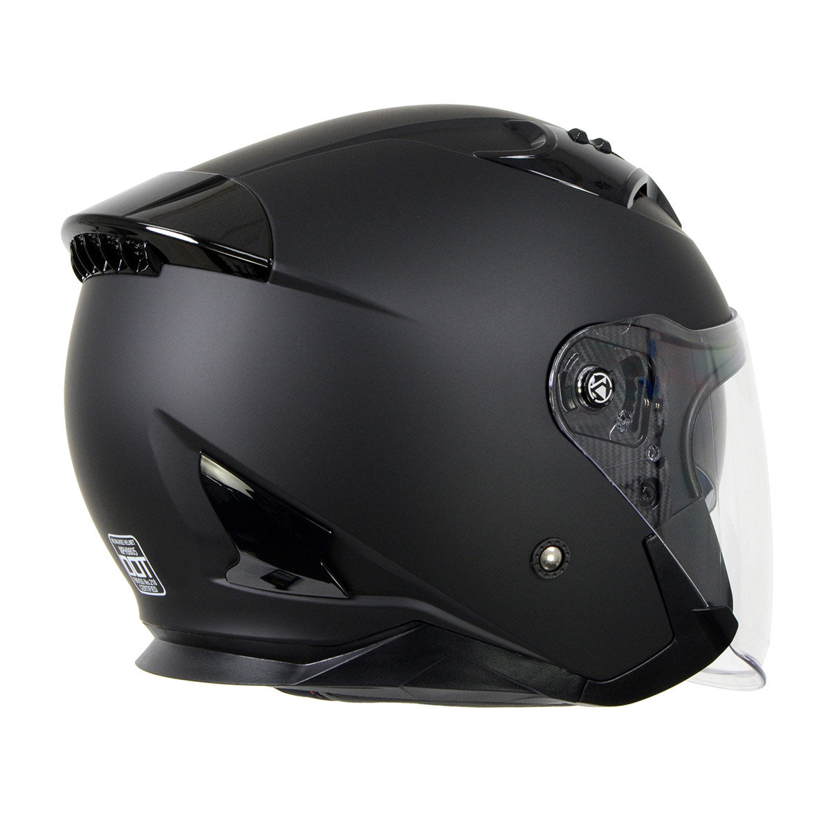 Milwaukee Performance Helmets MPH9805DOT 'Shift' Open Face 3/4 Matte Black Helmet for Men and Women Biker with Drop Down Tinted Visor