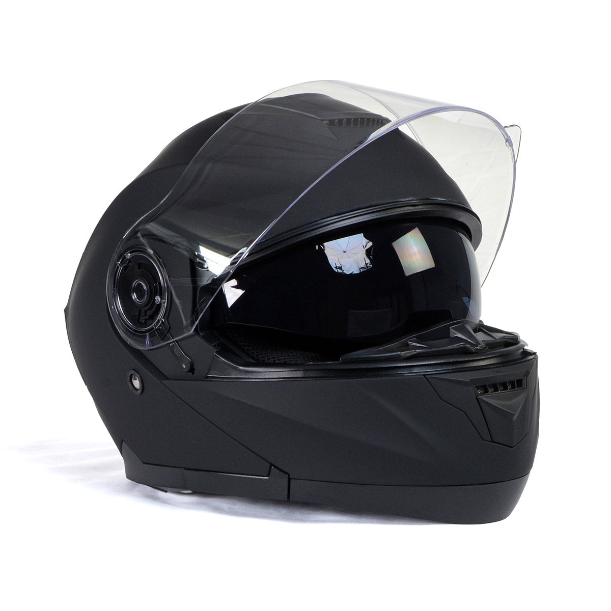 Milwaukee Helmets Breeze Flat Black Advanced Motorcycle Modular Helmet w/ Drop Down Visor DOT Approved MPH9814DOT