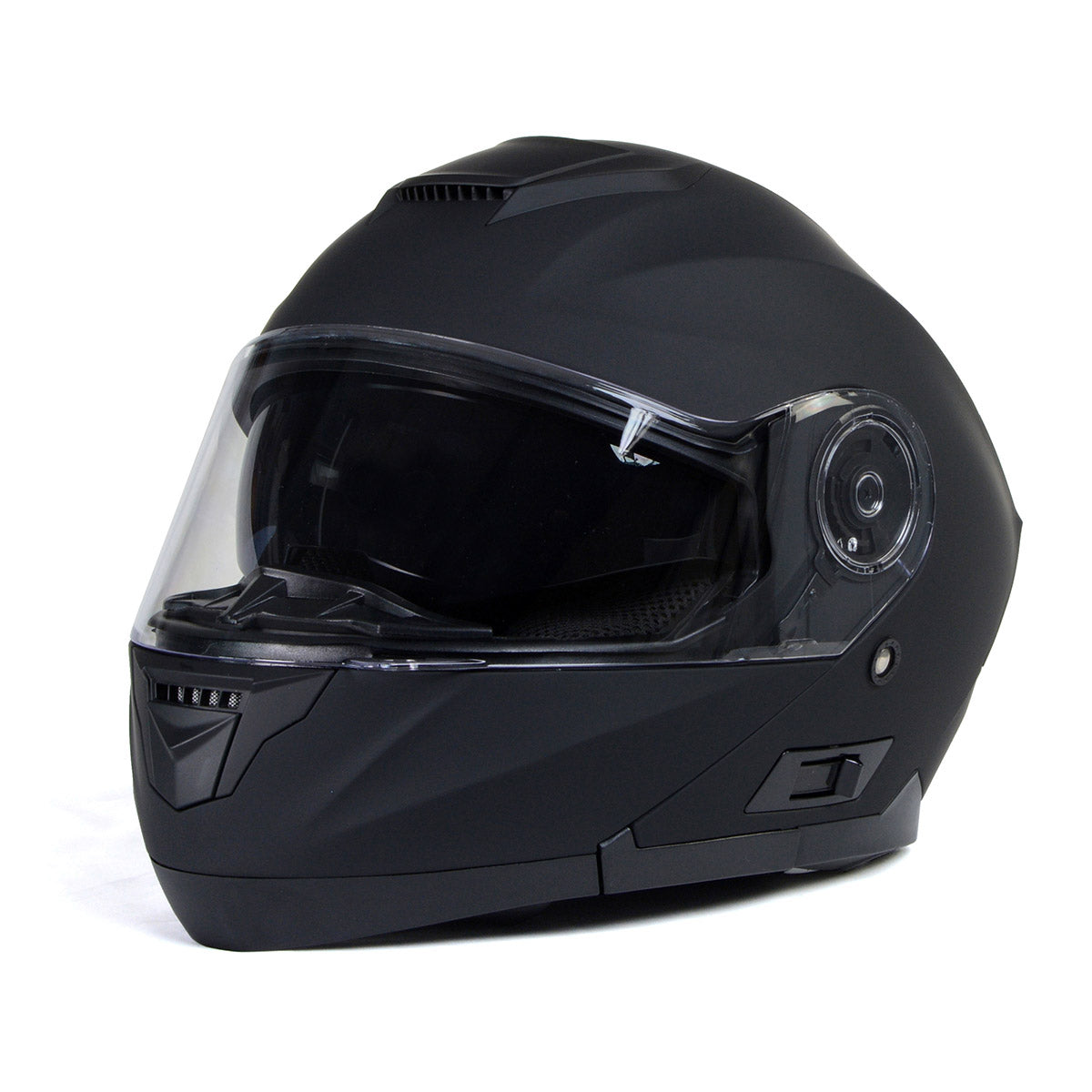 Milwaukee Helmets Breeze Flat Black Advanced Motorcycle Modular Helmet w/ Drop Down Visor for Men and Women DOT Approved MPH9814DOT