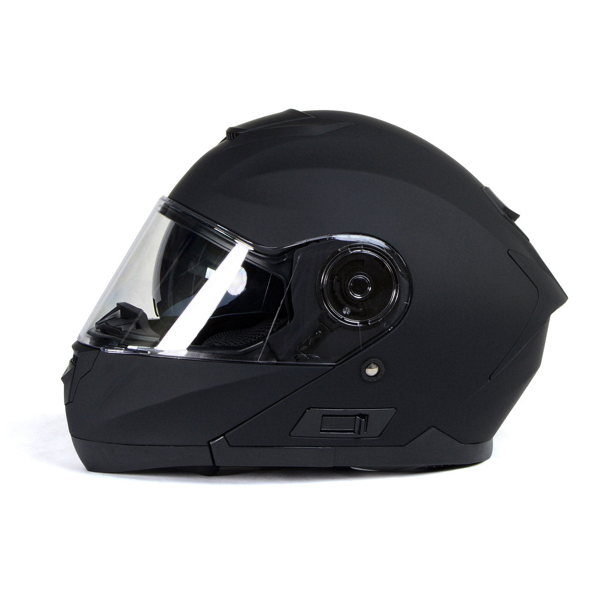 Milwaukee Helmets Breeze Flat Black Advanced Motorcycle Modular Helmet w/ Drop Down Visor for Men and Women DOT Approved MPH9814DOT