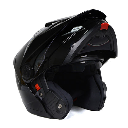 Milwaukee Helmets Gloss Black Ominous Dual Sport Advanced Motorcycle Modular Helmet DOT Approved MPH9821DOT