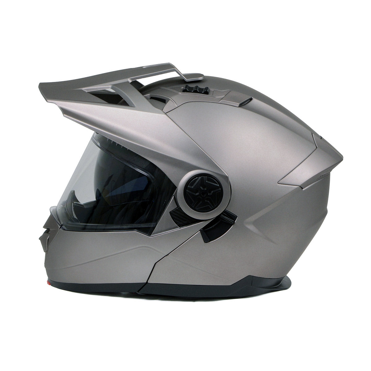 Milwaukee Helmets Silver Ominous Dual Sport Advanced Motorcycle Modular Helmet for Men and Women Biker DOT Approved MPH9822DOT