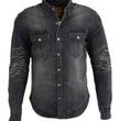 Milwaukee Leather MPM1620 Men's Black Flannel Biker Shirt with CE Approved Armor - Reinforced w/ Aramid Fibers
