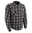 Milwaukee Leather MPM1643 Men's Plaid Flannel Biker Shirt with CE Approved Armor - Reinforced w/ Aramid Fiber