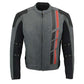 Milwaukee Leather MPM1752 Men's Black/Grey Textile and Mesh Armored Motorcycle Biker Racing Jacket