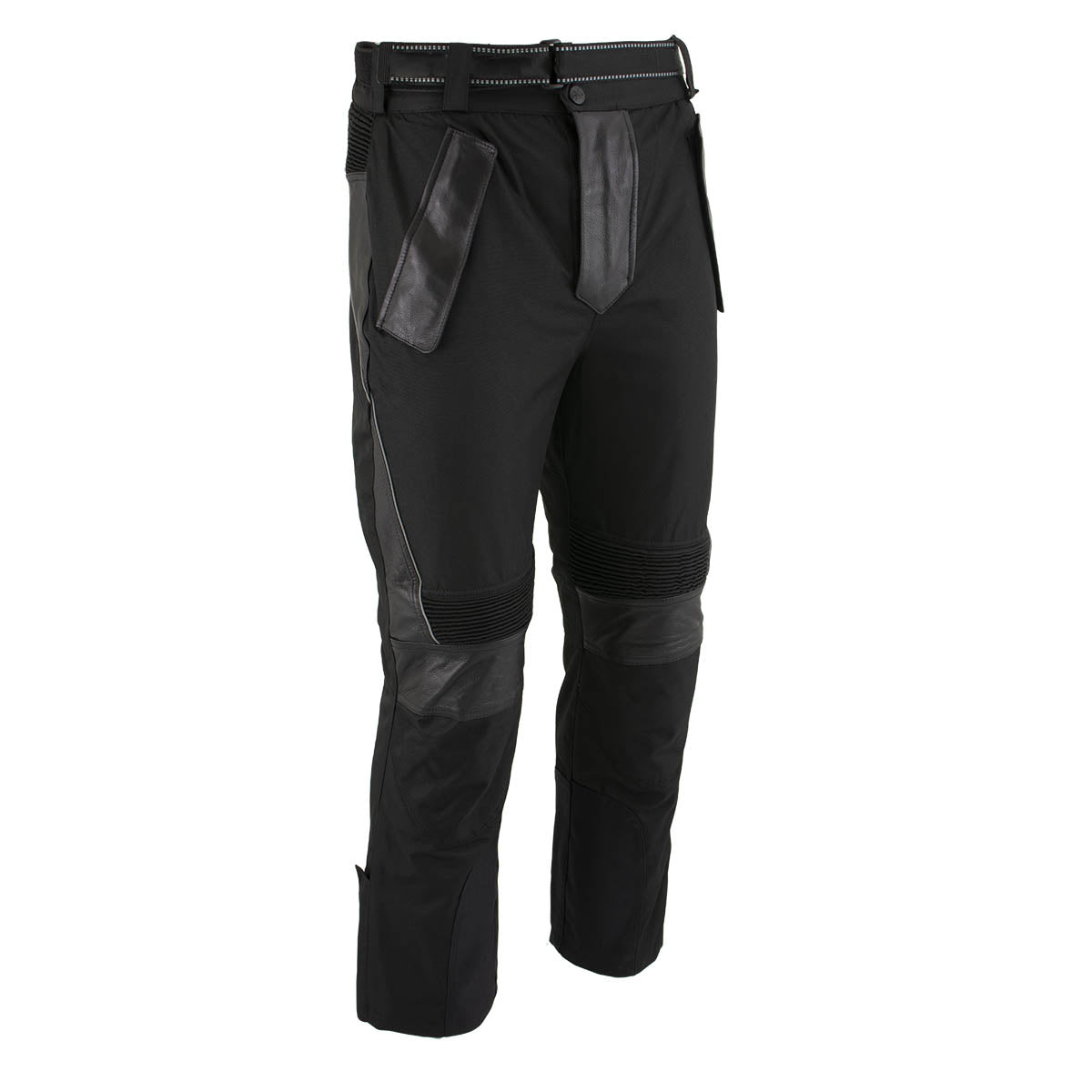 Milwaukee Leather MPM5728 Men’s Black Tri-Tex and Leather Motorcycle Biker Racing Pants w/ CE Armor Protection