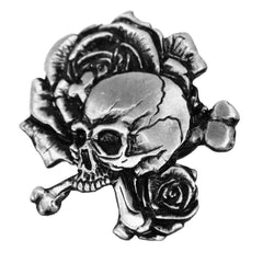 Milwaukee Leather MLP9261 Skull Roses Pin For Jackets, Vest, Hats and Clothing